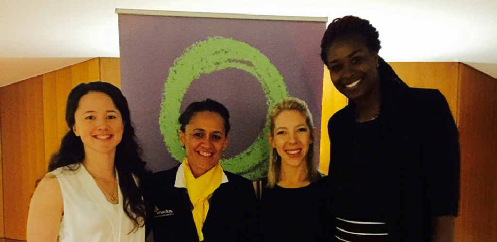 CAREER BOOST: USQ student Jackie Rogers (second from the left) with Queensland Firebirds players Caitlyn Nevins and Romelda Aiken, and River 94.9 radio presenter Ali Fyfe. CAREER BOOST: USQ student Jackie Rogers (second from the left) with Queensland Firebirds players Caitlyn Nevins and Romelda Aiken, and River 94.9 radio presenter Ali Fyfe.
